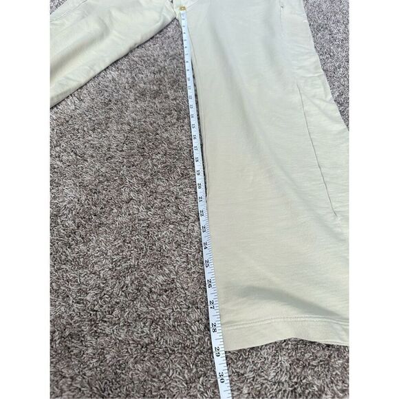 American Giant Cotton French Terry Straight Wide Leg Sweatpants Cream Women’s L - Picture 10 of 11
